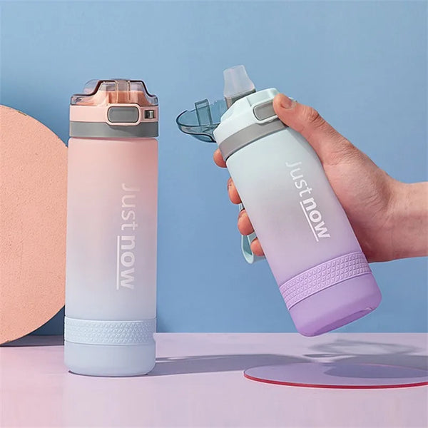 600ml New Fashion Water Bottle with Straw – Portable Outdoor Shaker