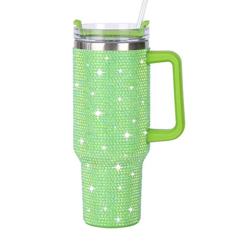 Diamond Thermos Cup with Handle – 40oz