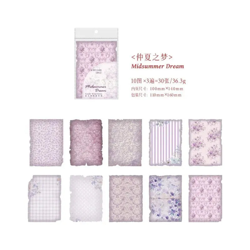 30pcs/pack Gentle Wind Series Retro Dyeing Journal Paper