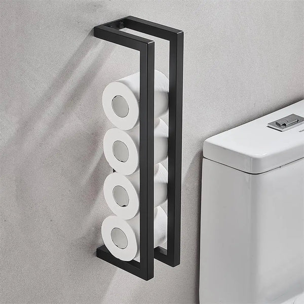 Black Towel Rack Holder - Stainless Steel