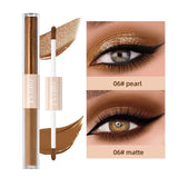 2 in 1 Pearly Matte Eyeshadow: Creamy Smooth Nude Eye Makeup & Liquid Contour Shadow Stick