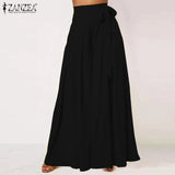 Elegant High Waist Solid Work Trousers