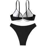 Adjustable Shoulder Strap Push-Up Bikini Set