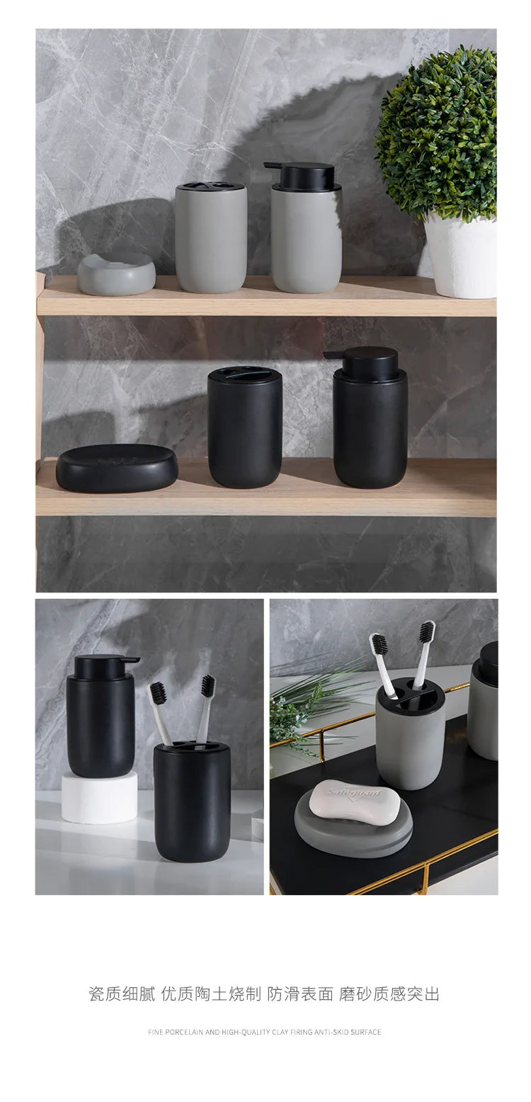 Nordic Ceramic Bathroom Liquid Soap Dispenser