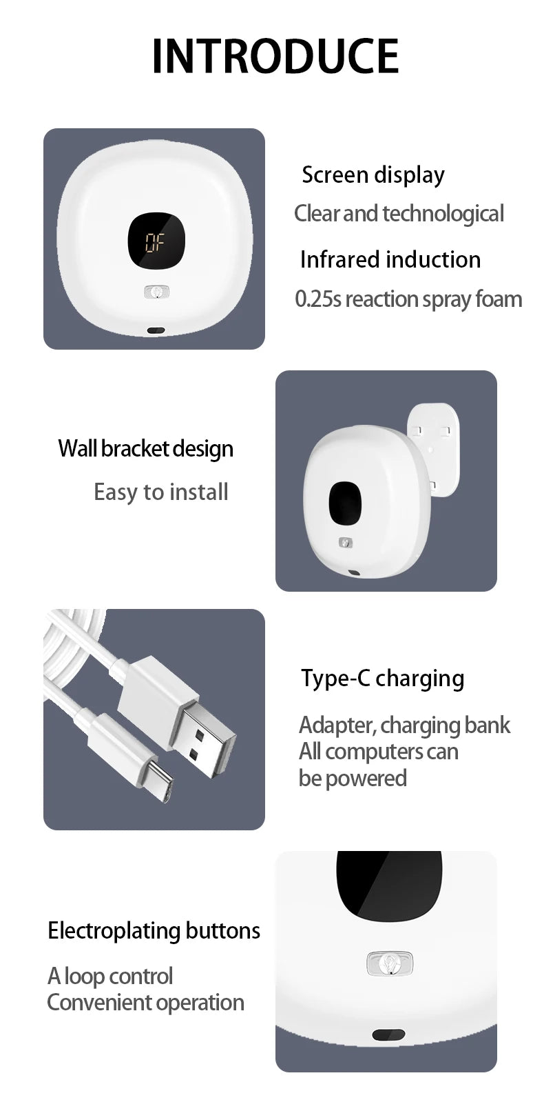 USB Charging Automatic Foam Soap Dispenser