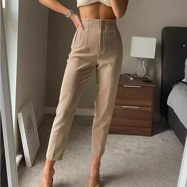 Women's High Waisted Casual Dress Trousers