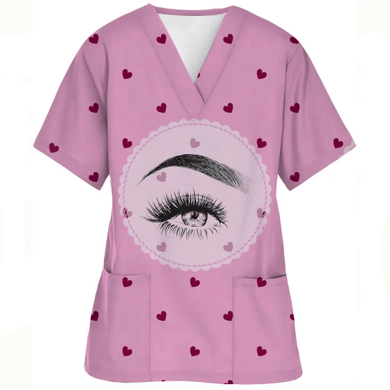 Humor Pretty Eyes Medical Scrub Tops