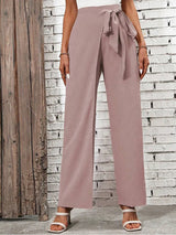 High Waist Lace-Up Back Zipper Temperament Suit Pants