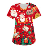 Holiday Scrubs Nurse Uniform Tops