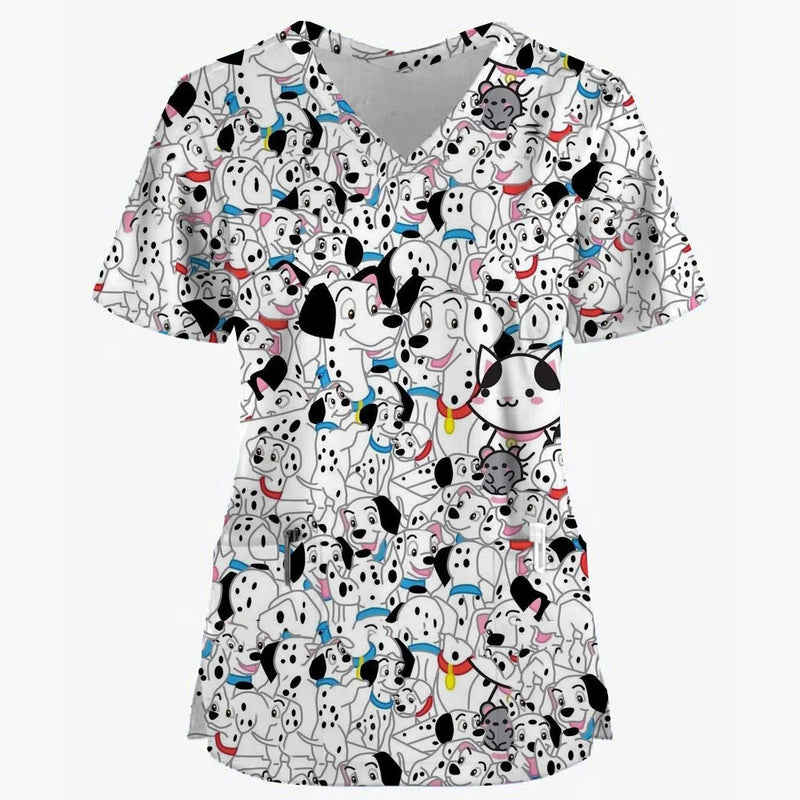 101 Dalmatian Printed Scrub Tops