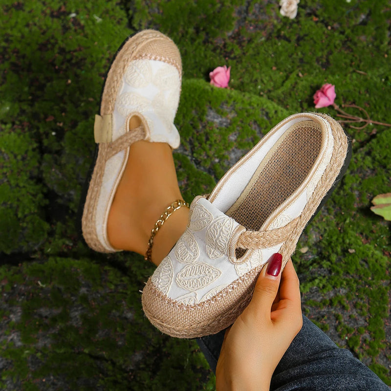 Casual Linen Round Toe Slip-on Walking Shoes