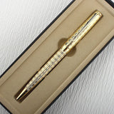 Luxury Metal Ballpoint Pen - Stainless Steel with Golden Trim