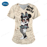 Disney Mickey or Stitch Print Medical Scrub Tops