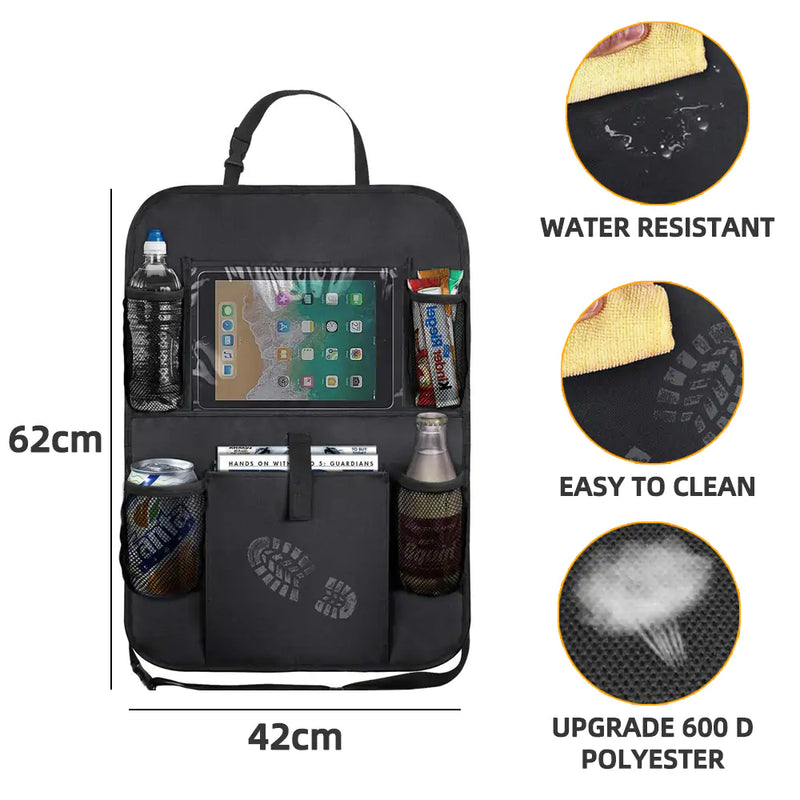 Backseat Car Organizer with Touch Screen Tablet Holder - The Next Door Neighbor 