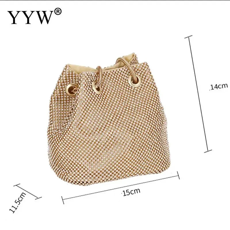 INS Mini Rhinestone Drawstring Tote Bag