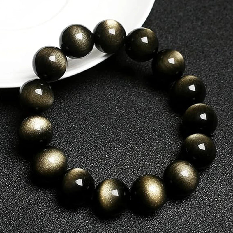 Natural Golden Obsidian Stretch Gemstone Bracelet