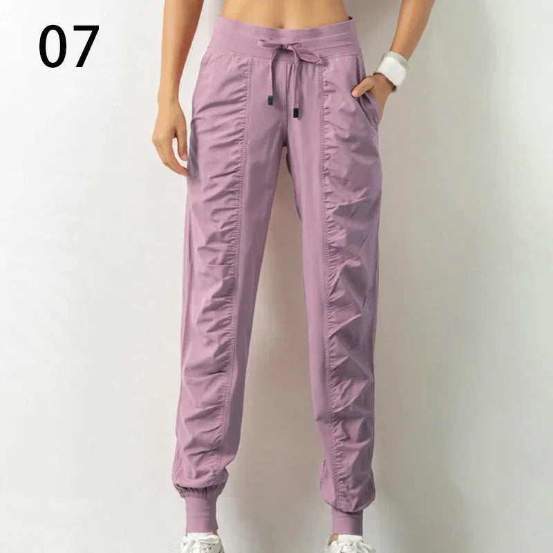 Fabric Drawstring Sporty Joggers