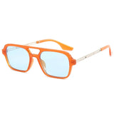 Vintage Hollow Leopard Blue Sunglasses