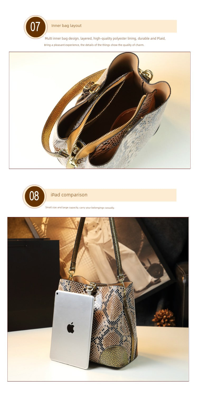 Fashion Serpentine Leather Bag