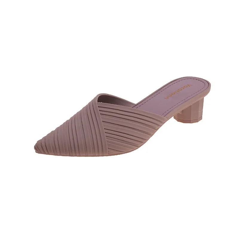 Mule High Heel Slippers - Pointed Toe Slides