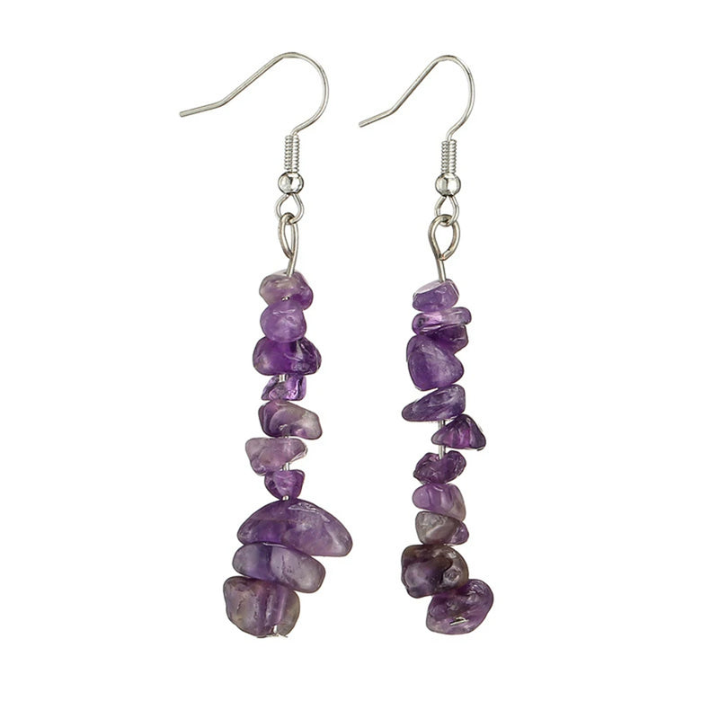 Natural Tumbled Stone Dangle Earrings