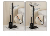 Free Standing Toilet Tissue Holder with Cleaning Brush and Top Shelf Storage