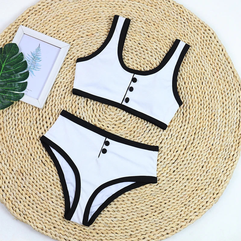 Ribbed Two-piece Bathing Suits - Summer Bikini Set