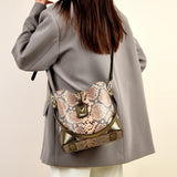 Snake Pattern Large Capacity Bucket Tote Bag