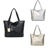 Metallic PU Leather Big Shoulder Bag