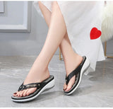 New Fashion Metal Button Slides - Wedge Beach Sandals