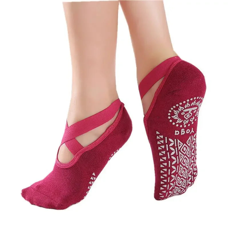 Women’s Yoga Socks Anti-Slip Bandage Sports Ladies Ballet Socks