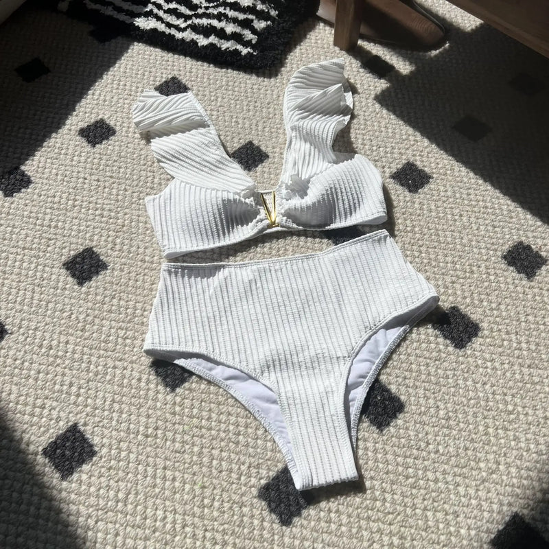 V Neck Push Up Bikini Set