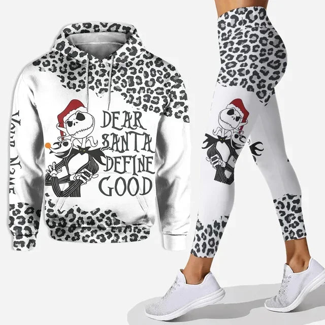 Nightmare Jack Skellington Hoodie and Leggings Yoga Pants Set