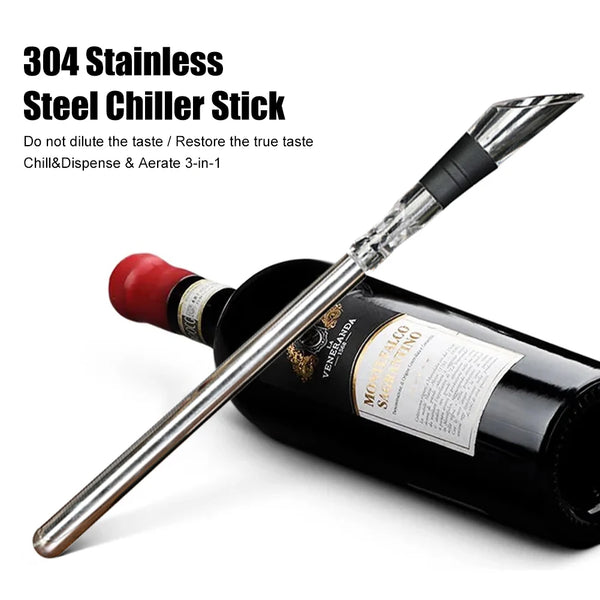 Wine Chiller Stick 3 in 1 – Stainless Steel Iceless Wine Cooler