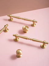 Vertical Solid Brass Gold Drawer Knobs T-Bar Handle