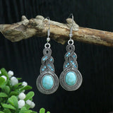 Ethnic Vintage Boho Creative Geometric Silver Color Dangle Earrings