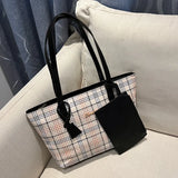 Plaid Print Capacity Shoulder Bag