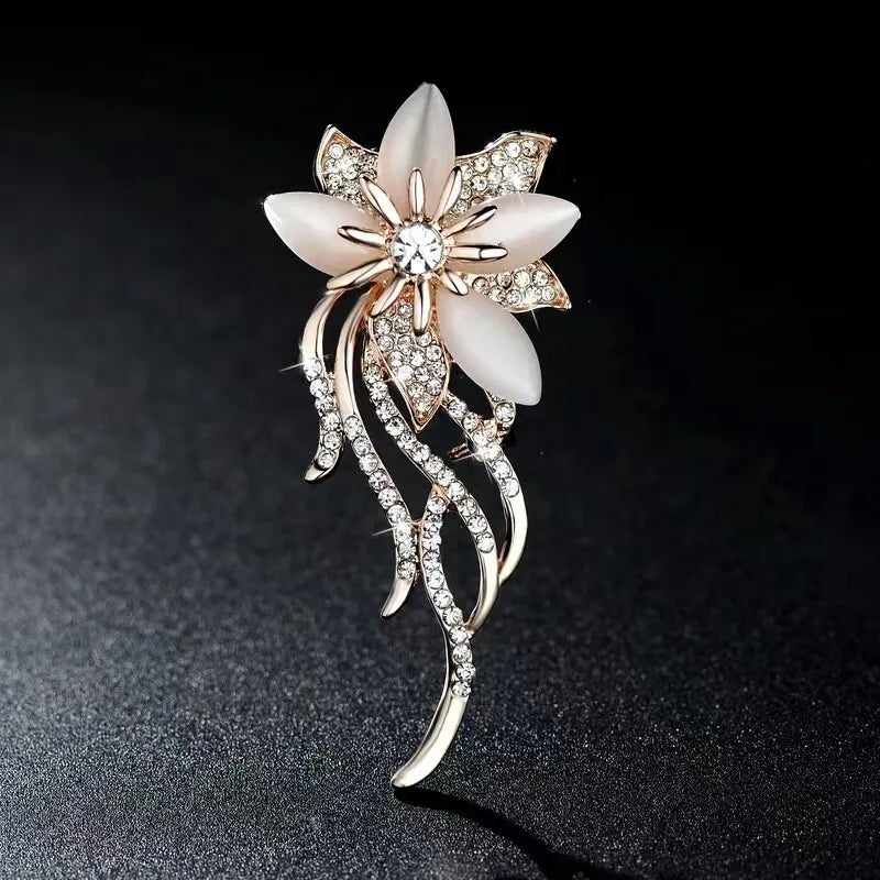 Cubic Zirconia Small Yellow Flower Brooch