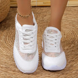 Breathable Round Toe Lace Up Women's Casual Shoes