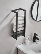 Black Towel Rack Holder - Stainless Steel