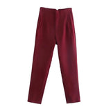 Women's High Waisted Casual Dress Trousers