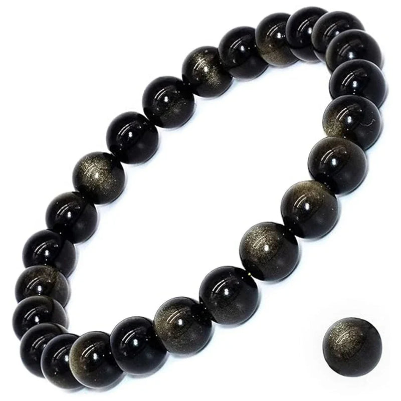 Natural Golden Obsidian Stretch Gemstone Bracelet