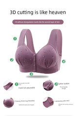 Cotton Wireless Push-up Beauty Back Push-up Front Button Bra