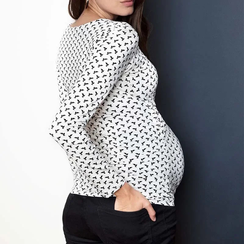 V-Neck Long Sleeve Maternity Top