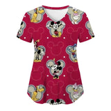 Minnie Mouse Mickey Mouse Scrub Tops – V-Neck Disney Scrub Tops