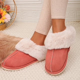 Faux Suede Winter Home Fur Slippers for Women