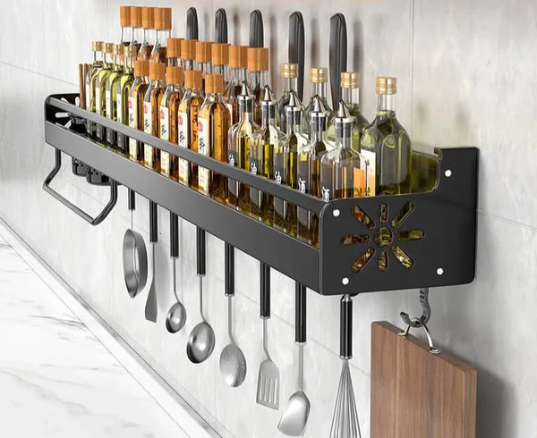 Kitchen Organizer Shelf Wall-Mounted Spice Storage Rack