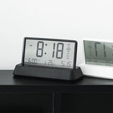 Digital Alarm Clock - Transparent Electronic Desk Clock with Date, Temp, and Large Display Screen