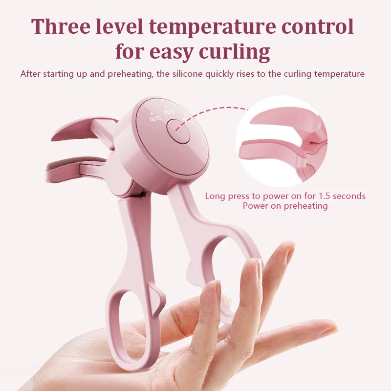 Electric Eyelash Curler: Fast Heating Portable Eyelash Perm & Lasting Curling Tool