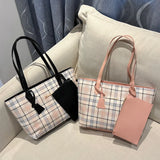 Plaid Print Capacity Shoulder Bag